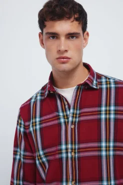 Springfield Camisas-camisa xadrez tartan vermelho