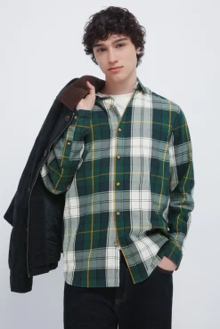 Springfield Camisas-camisa xadrez tartan bege