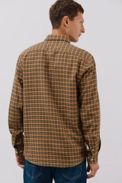 Cortefiel Camisas-Camisa xadrez tencel Amarelo