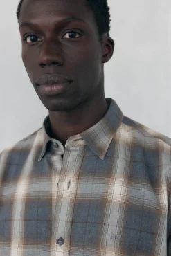 Pedro del Hierro Camisas-Camisa xadrez tencel Cizento