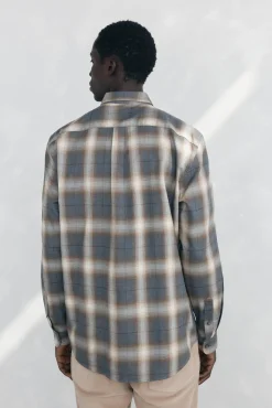 Pedro del Hierro Camisas-Camisa xadrez tencel Cizento