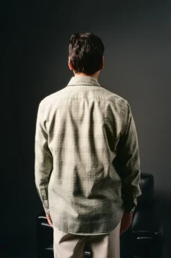 OOTO Camisas-Camisa xadrez tingida Verde