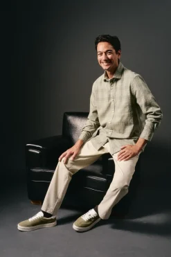 OOTO Camisas-Camisa xadrez tingida Verde