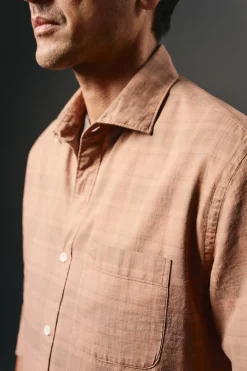 OOTO Camisas-Camisa xadrez tingida Castanho