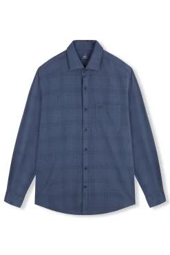 OOTO Camisas-Camisa xadrez tingida Azul