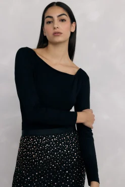 Pedro del Hierro T-Shirts-Camiseta assimétrica Preto