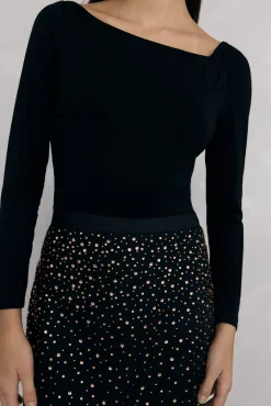 Pedro del Hierro T-Shirts-Camiseta assimétrica Preto