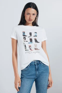 Springfield T-Shirts-Camiseta "Botas de dança" cru