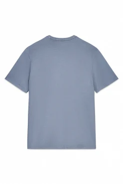 OOTO T-Shirts-Camiseta básica com bordado de avião Azul