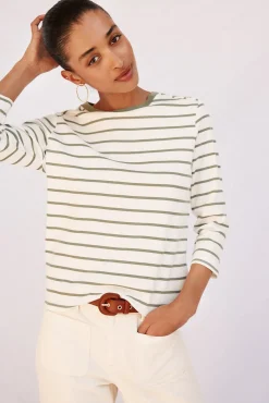 Cortefiel T-Shirts-Camiseta básica com botões dourados Verde