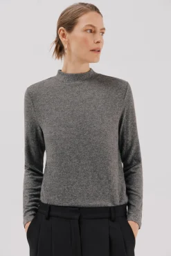 Cortefiel T-Shirts-Camiseta básica com gola perkins Cinzento