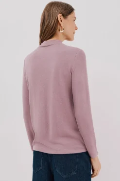 Cortefiel T-Shirts-Camiseta básica com gola perkins Roxo