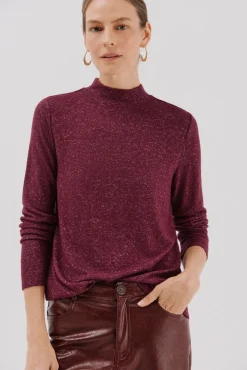 Cortefiel T-Shirts-Camiseta básica com gola perkins Roxo