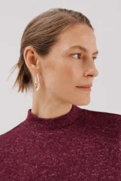 Cortefiel T-Shirts-Camiseta básica com gola perkins Roxo