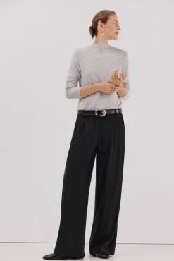 Cortefiel T-Shirts-Camiseta básica com gola perkins Cinzento