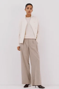 Cortefiel T-Shirts-Camiseta básica com gola perkins Ecru