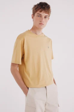 Springfield T-Shirts-Camiseta básica com gola redonda amarelo