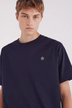 Springfield T-Shirts-Camiseta básica com gola redonda azul