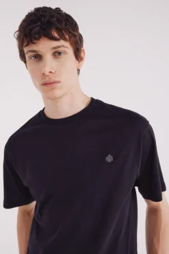 Springfield T-Shirts-Camiseta básica com gola redonda preto