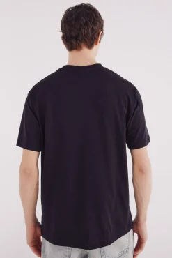 Springfield T-Shirts-Camiseta básica com gola redonda preto