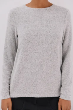 Cortefiel T-Shirts-Camiseta básica de decote caixa Cinzento