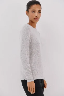 Cortefiel T-Shirts-Camiseta básica de decote caixa Cinzento