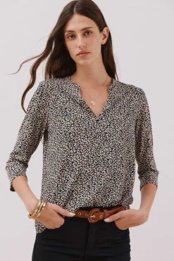 Cortefiel T-Shirts-Camiseta básica decote mandarim Cinzento