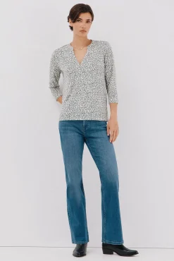 Cortefiel T-Shirts-Camiseta básica decote mandarim Multicolorido