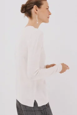 Cortefiel Camisolas-Camiseta básica quadrada Branco