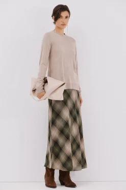 Cortefiel Camisolas-Camiseta básica quadrada Tostado