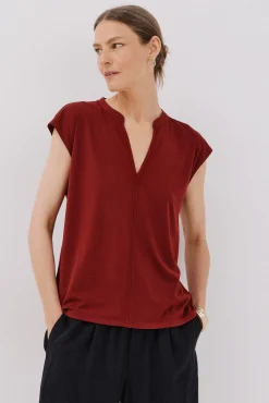 Cortefiel T-Shirts-Camiseta básica sem gola mao Granada