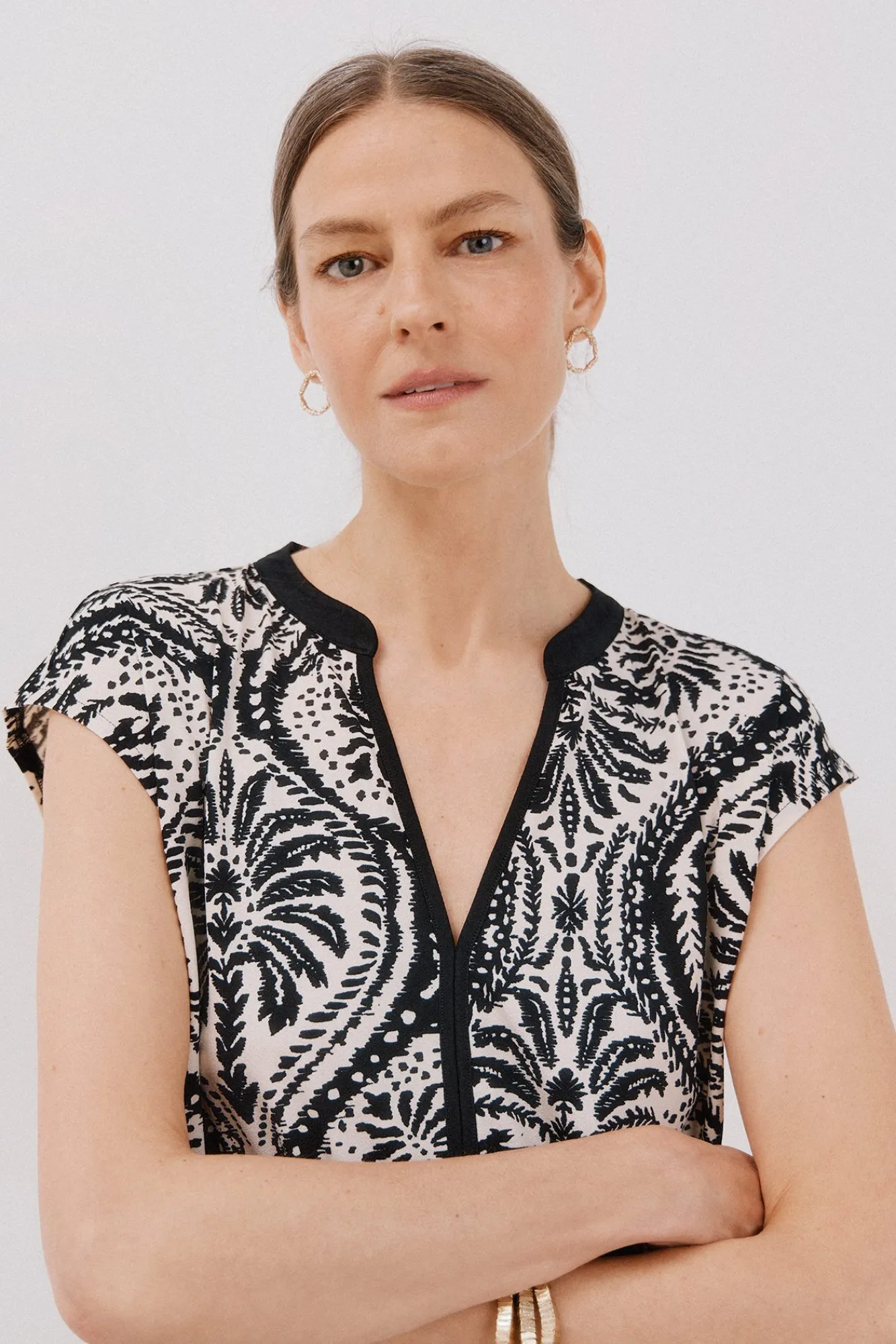 Cortefiel T-Shirts-Camiseta básica sem gola mao Impressão