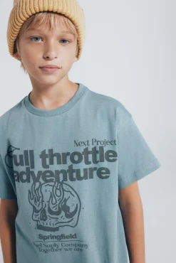 Springfield Kids T-Shirts-Camiseta caveira para meninos azul