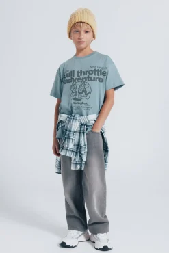 Springfield Kids T-Shirts-Camiseta caveira para meninos azul