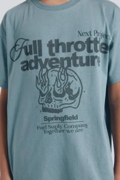 Springfield Kids T-Shirts-Camiseta caveira para meninos azul