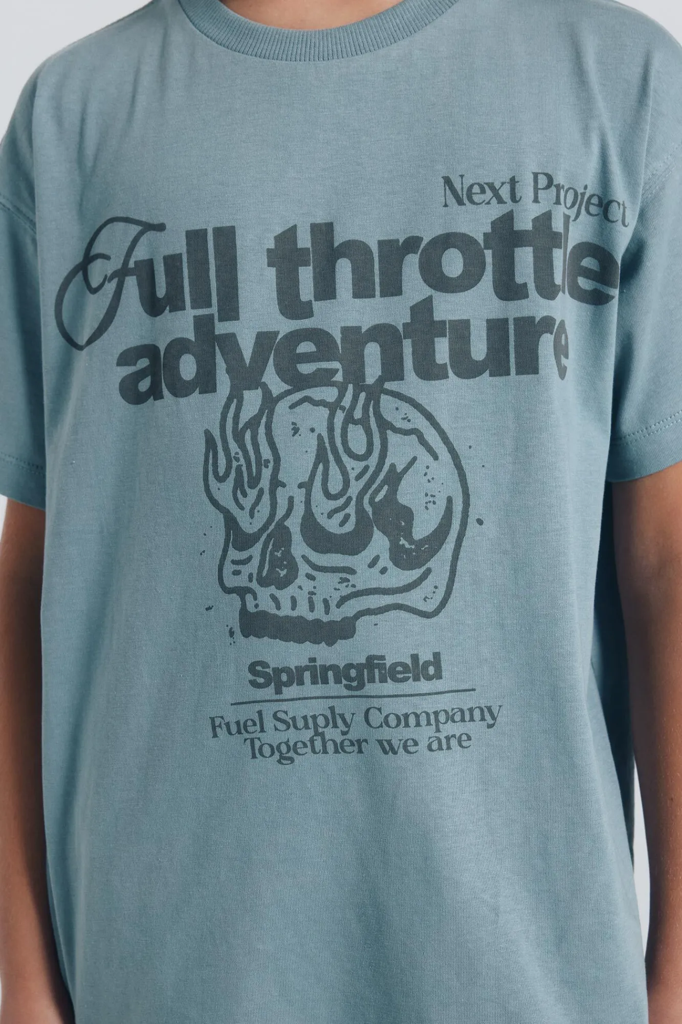 Springfield Kids T-Shirts-Camiseta caveira para meninos azul