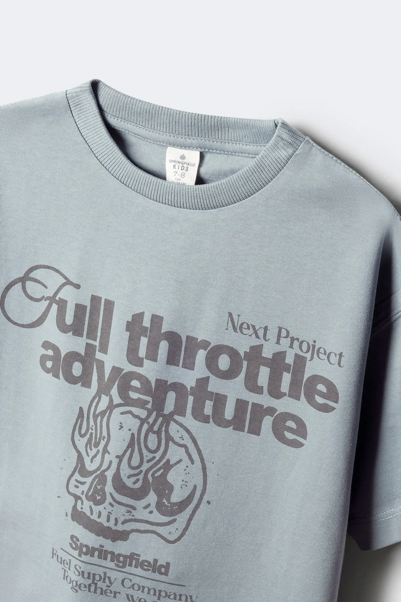 Springfield Kids T-Shirts-Camiseta caveira para meninos azul