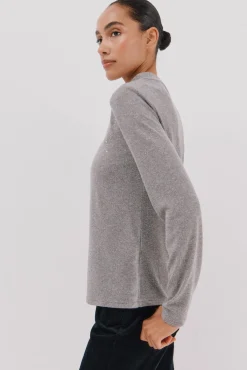 Cortefiel T-Shirts-Camiseta com detalhe de strass Cinzento