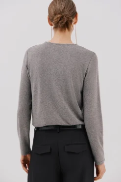 Cortefiel T-Shirts-Camiseta com detalhes em pérola e strass Cinzento