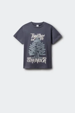 Springfield Kids T-Shirts-Camiseta com estampa de árvore FPS para meninos azul