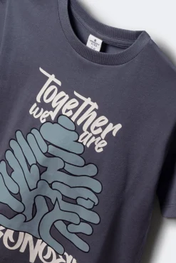 Springfield Kids T-Shirts-Camiseta com estampa de árvore FPS para meninos azul