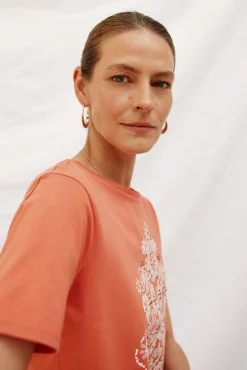 Cortefiel T-Shirts-Camiseta com estampado posicional Laranja