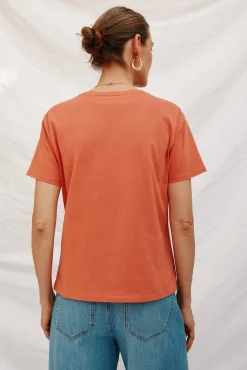 Cortefiel T-Shirts-Camiseta com estampado posicional Laranja