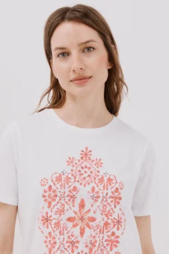 Cortefiel T-Shirts-Camiseta com estampado posicional Branco