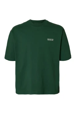 Selected T-Shirts-Camiseta com logo de T-shirt de manga curta Verde