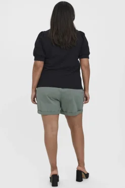 Vero Moda Curve T-Shirts-Camiseta Curve manga 2/4 Preto