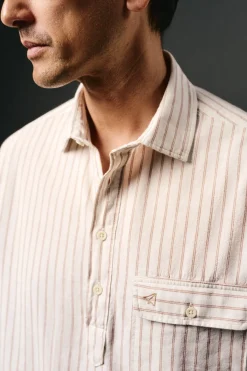 OOTO Camisas-Camiseta de algodão e linho Ecru