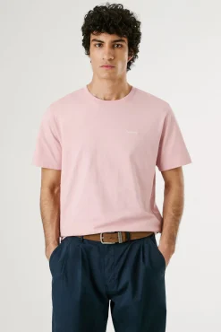 Pepe Jeans T-Shirts-Camiseta de manga curta com logo bordado. rosa