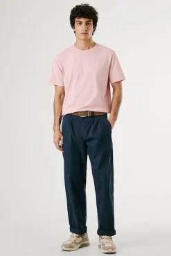 Pepe Jeans T-Shirts-Camiseta de manga curta com logo bordado. rosa