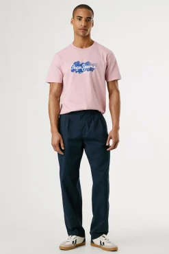 Pepe Jeans T-Shirts-Camiseta de manga curta com logo e estampado frontal. rosa